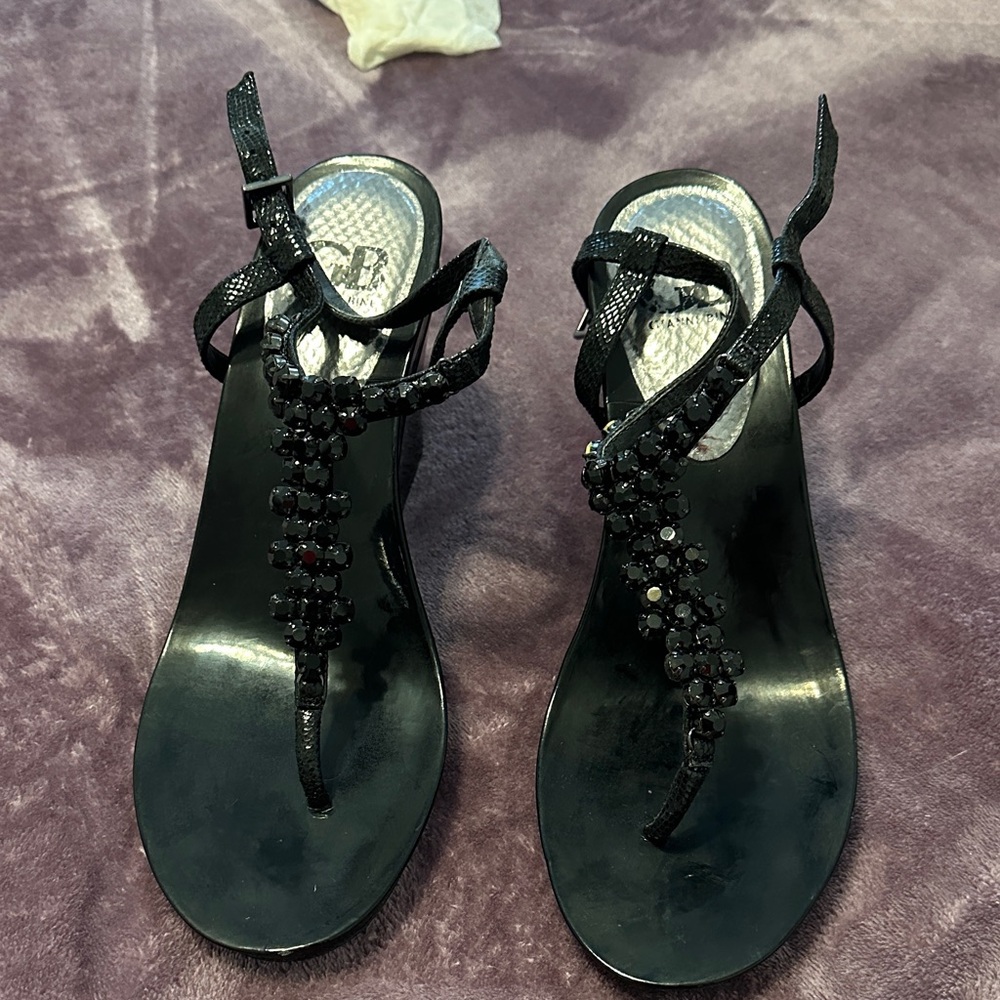 Gianni Bini Black Embellished Sandals